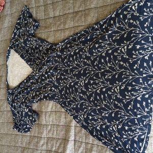 Blue dress with floral pattern slightly worn